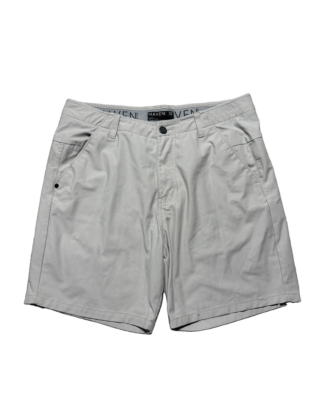 Maven Co-op Gray Flat Front Chino Shorts 7” Inseam Men’s 32 Outdoor Quick Dry